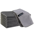 Kitchen Dish Washcloths Microfiber Gray with Poly Scour Scrub Side
