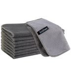 Kitchen Dish Washcloths Microfiber Gray with Poly Scour Scrub Side