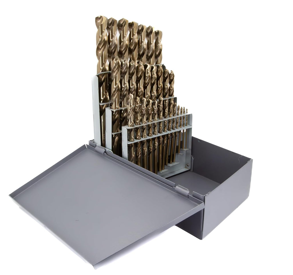 Drill America 29 Piece m42 Cobalt Drill Bit Set (1/16" - 1/2" X 64ths), D/ACO Series
