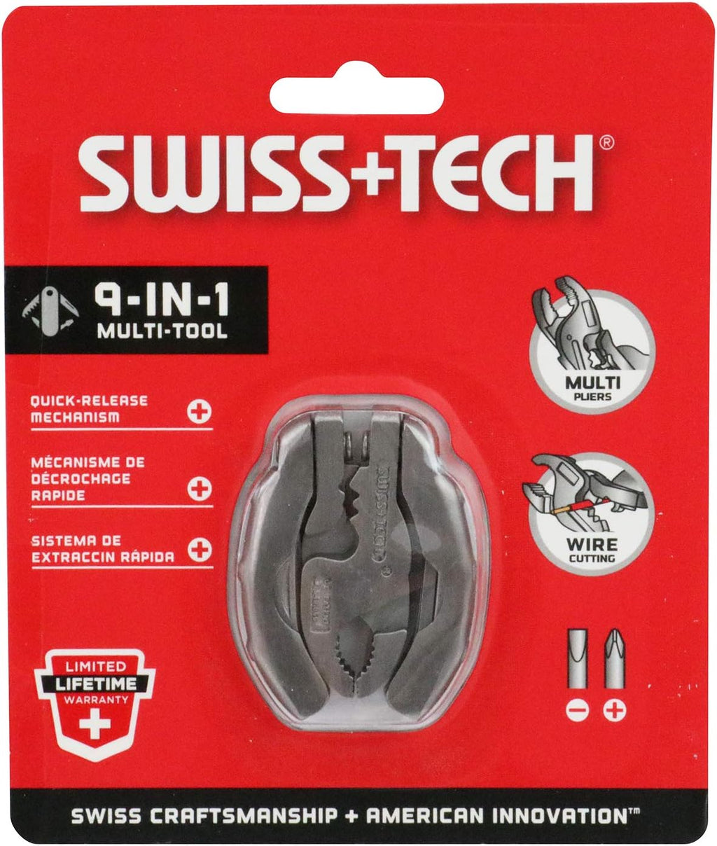 ST50016 Polished Stainless Steel 9-in-1 Micro Pocket Multitool with Screwdrivers, Pliers (Single Pack)