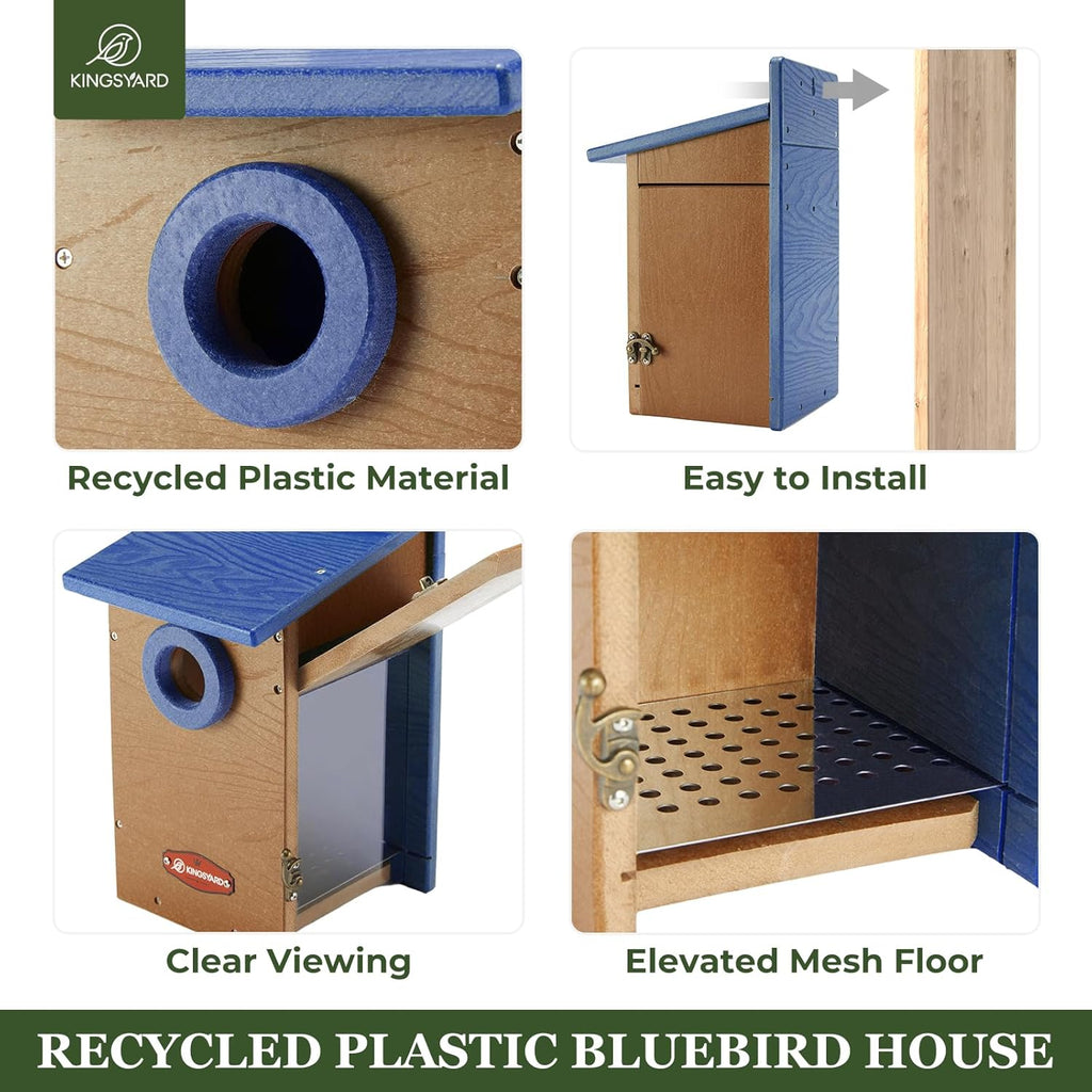 Kingyard Bluebird House, Outdoor Bird House with Predator Guard