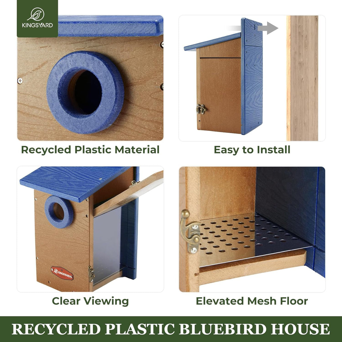 Kingyard Bluebird House, Outdoor Bird House with Predator Guard