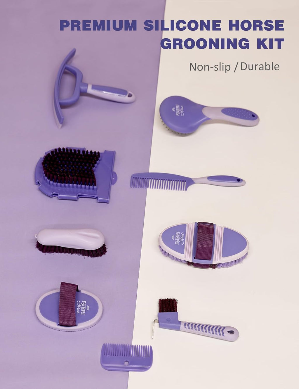 Horse Grooming Kit, 11 Piece Horse Brush Set with Grooming Tools