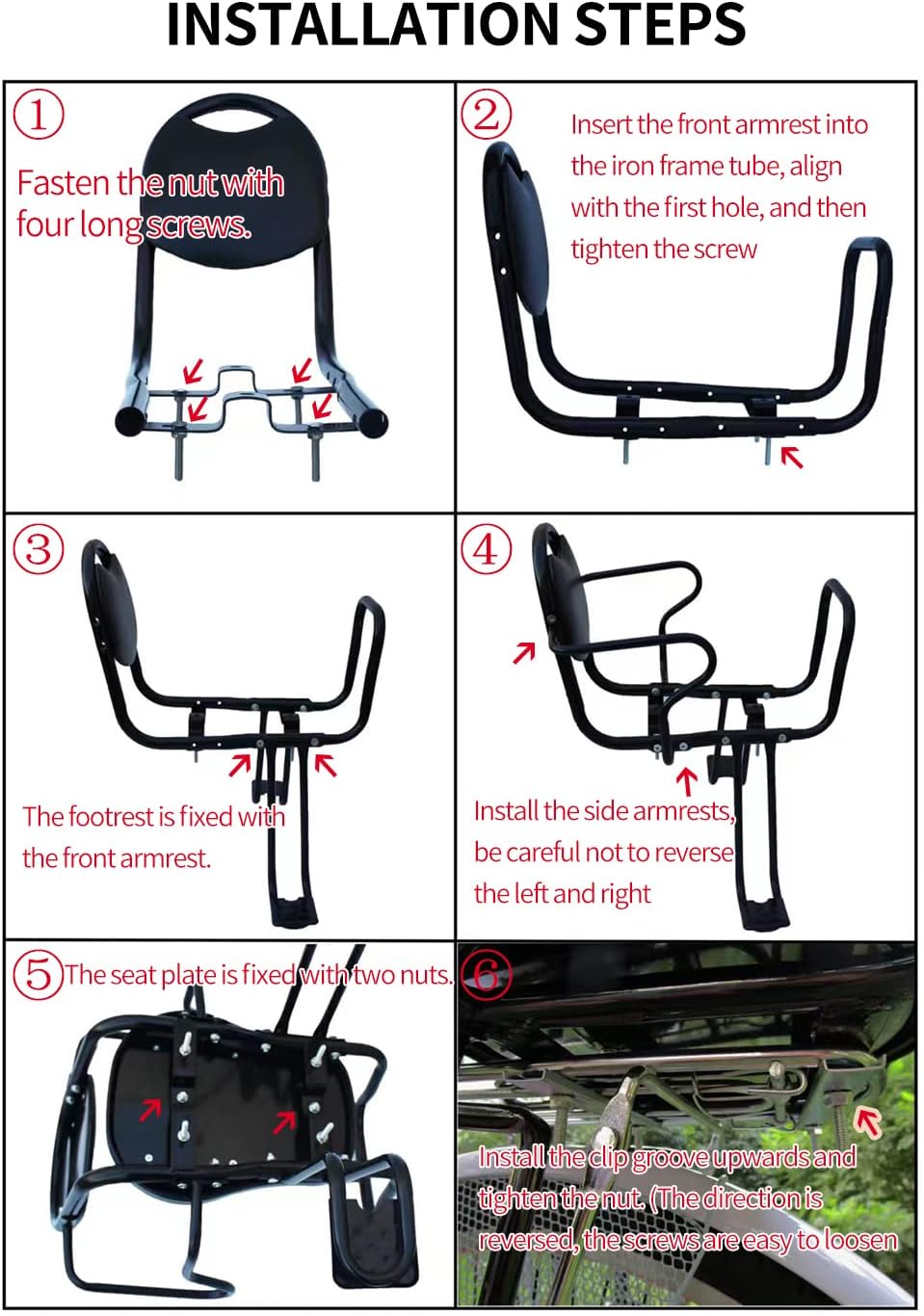 Rear Kid's Bike seat,Rear Child Bike seat,Rear Mount Bike seat with Armrests,Pedals and Harness for Most Adult Bike