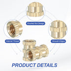 PATIKIL 40 Pcs Threaded Inserts Heat Set, M5x10x7mm Female Brass Metric Knurled Insert Set Embedment Nut for Plastic 3D Printing Components