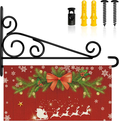 Garden Flag Hanger for Wall Fits Flag Width Smaller Than 13.4 inch, Garden Flag Holder for Outside, Banner Hanger for