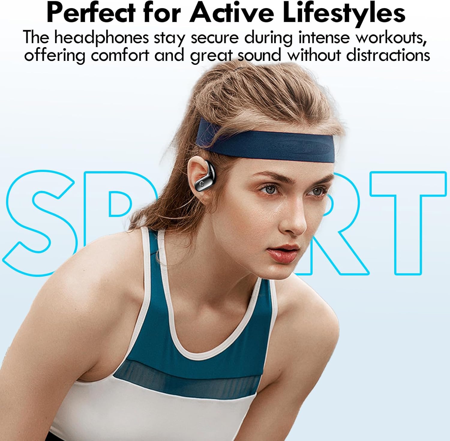 Wireless Earbuds Bluetooth Headphones Sport,Over Ear Buds with Deep Bass Sound,60Hrs Playtime Earphones Redesigned