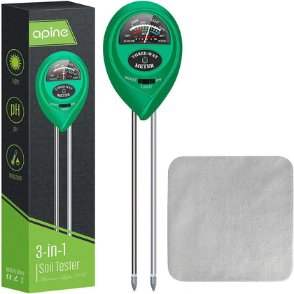 Soil Moisture Meter,3 in 1 Soil pH Tester,Soil Tester with Moisture,Light,and pH Test for