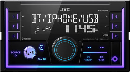 KW-SX88BT Bluetooth Double DIN Car Stereo, 200W Digital Stereo Receiver, AM/FM Radio, Dual Phone Connection, 13-Band