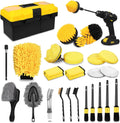 27Pcs Car Detailing Kit, Car Detailing Brush Set, Auto Detailing Drill Brush Set, Car Detailing Brushes, Car Wash