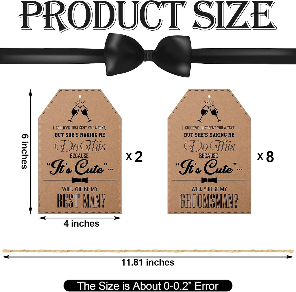 10 Pcs Groomsman Proposal Card Label Set Groomsman Gift and Bridesmaid Gift 6" x 4" Proposal Box Hang Tag Bottle
