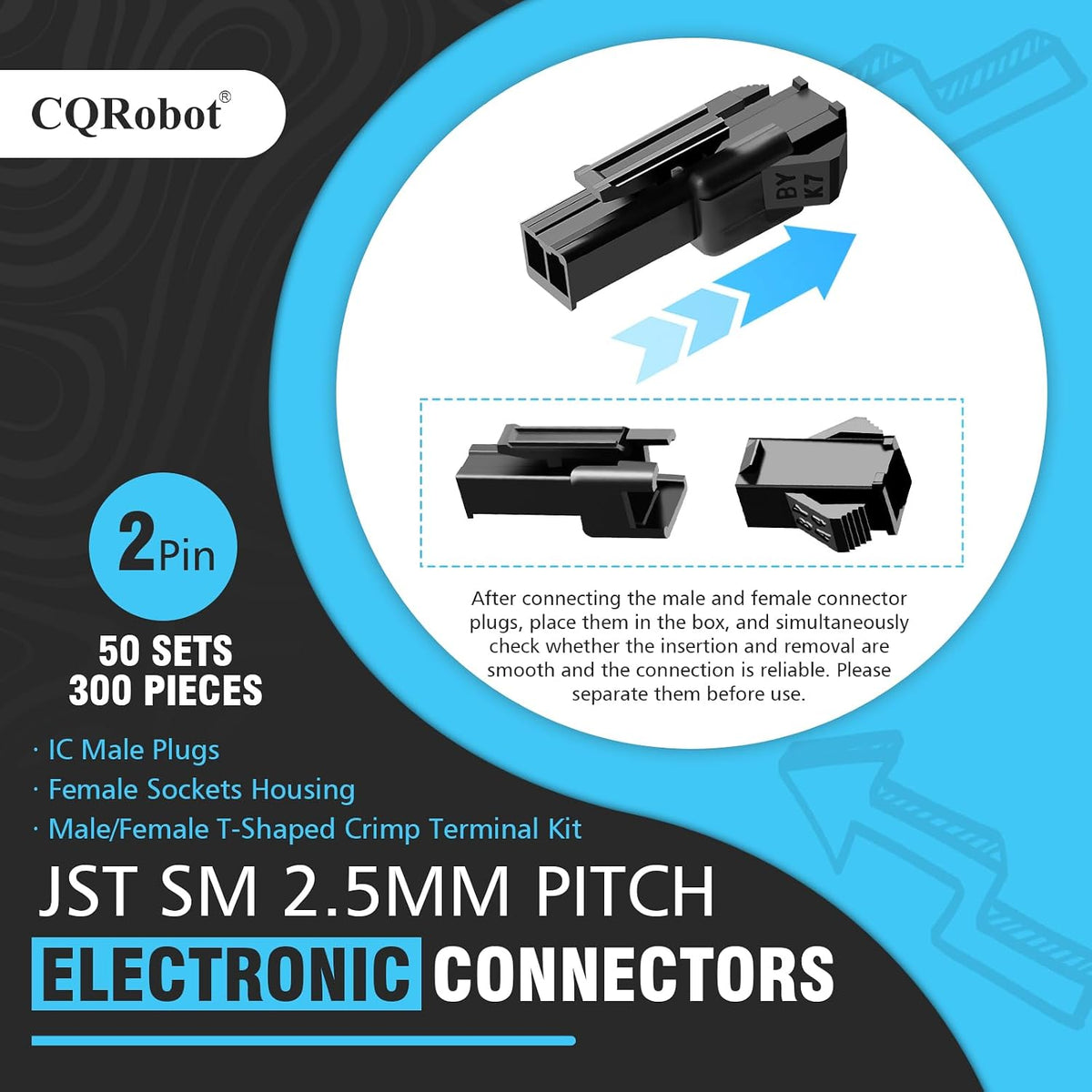 CQRobot JST SM 2.5mm Pitch 2-Pin Electronic Computer Connector Adapter