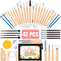 42Pcs Clay Tools Kit, Ceramic & Pottery Tools for Adults | Practical Polymer Clay Tools, Clay Sculpting Tools for