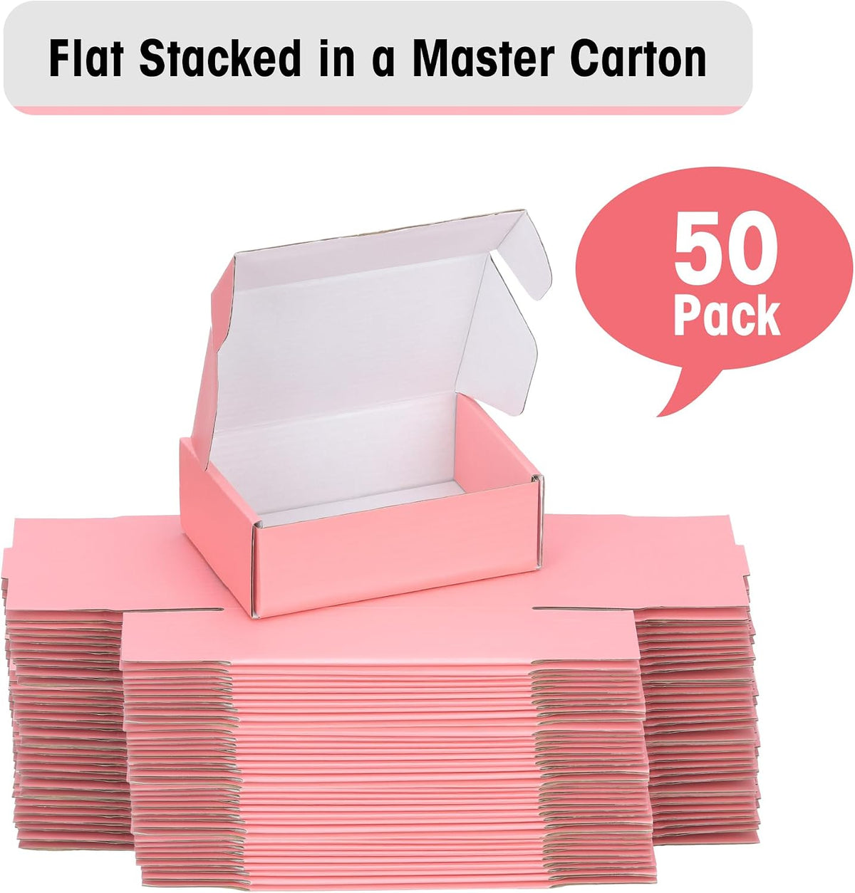 50 Pack of 6x4x2 Inches Small Shipping Boxes, Durable Corrugated Cardboard Boxes for Shipping, Gift, Mailing and