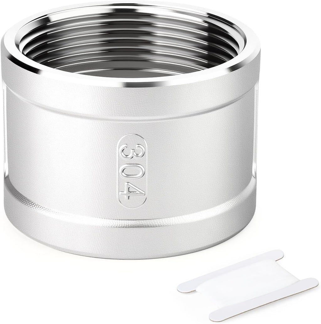 TAISHER 1PCS 304 Stainless Steel Cast Pipe Fitting, Coupling, 4" NPT Female Threaded