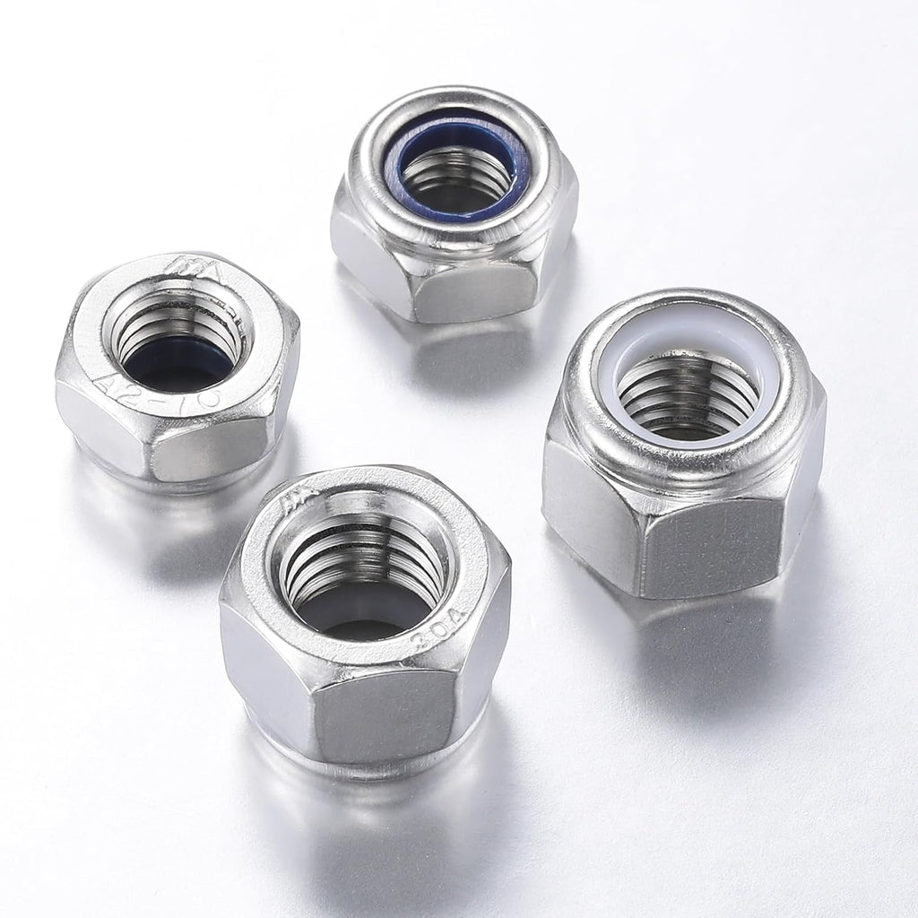 Wensilon(20pcs) M12 Self Clinching Nuts 304 Stainless Steel Self-Lock Nylon Inserted Hex Lock Nuts