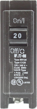Eaton Cutler-Hammer BR120 Interchangeable Circuit Breaker, 20A, (10-Pack),Black