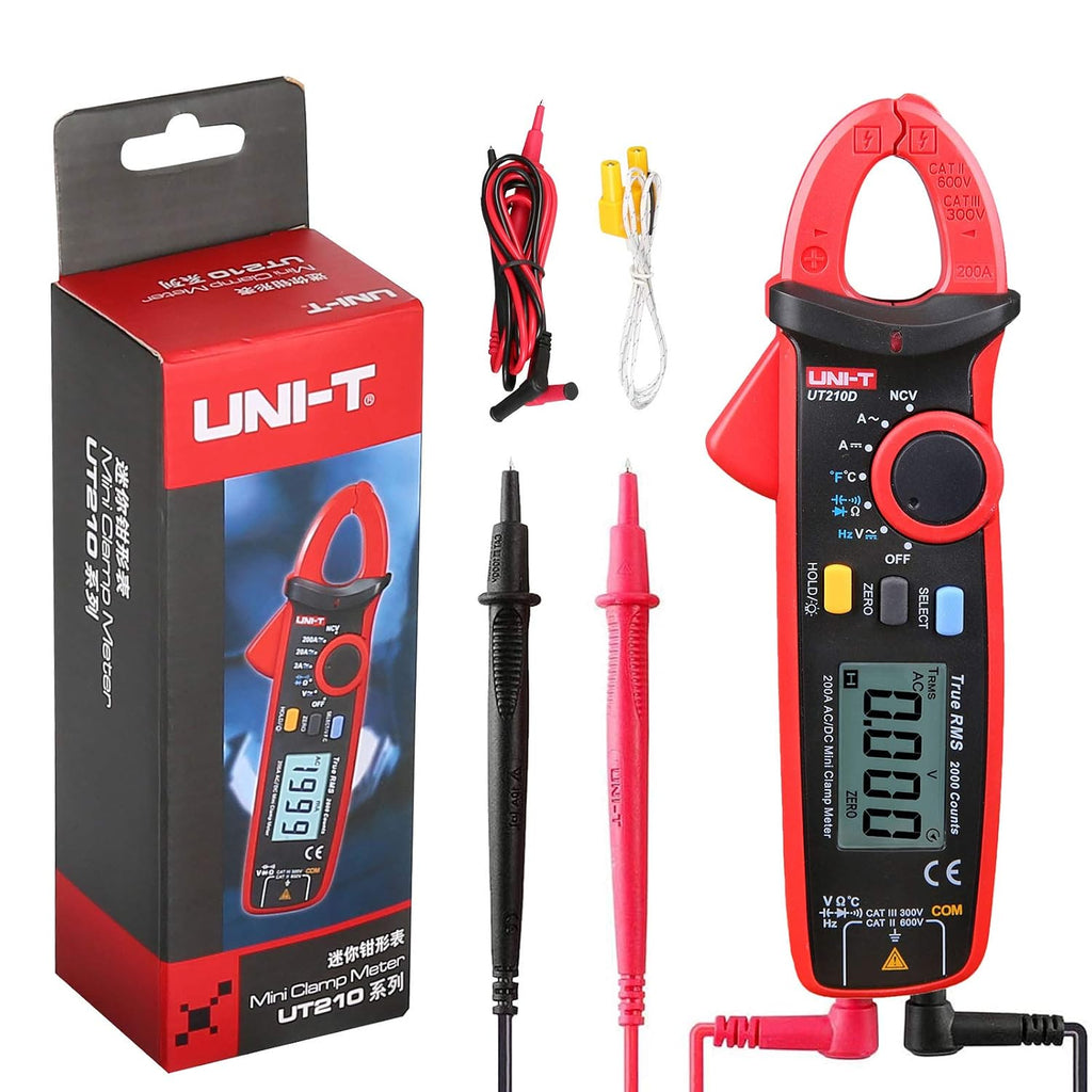 UNI-T UT210D Digital Clamp Meter AC/DC Current Voltage Resistance Capacitance Multimeter