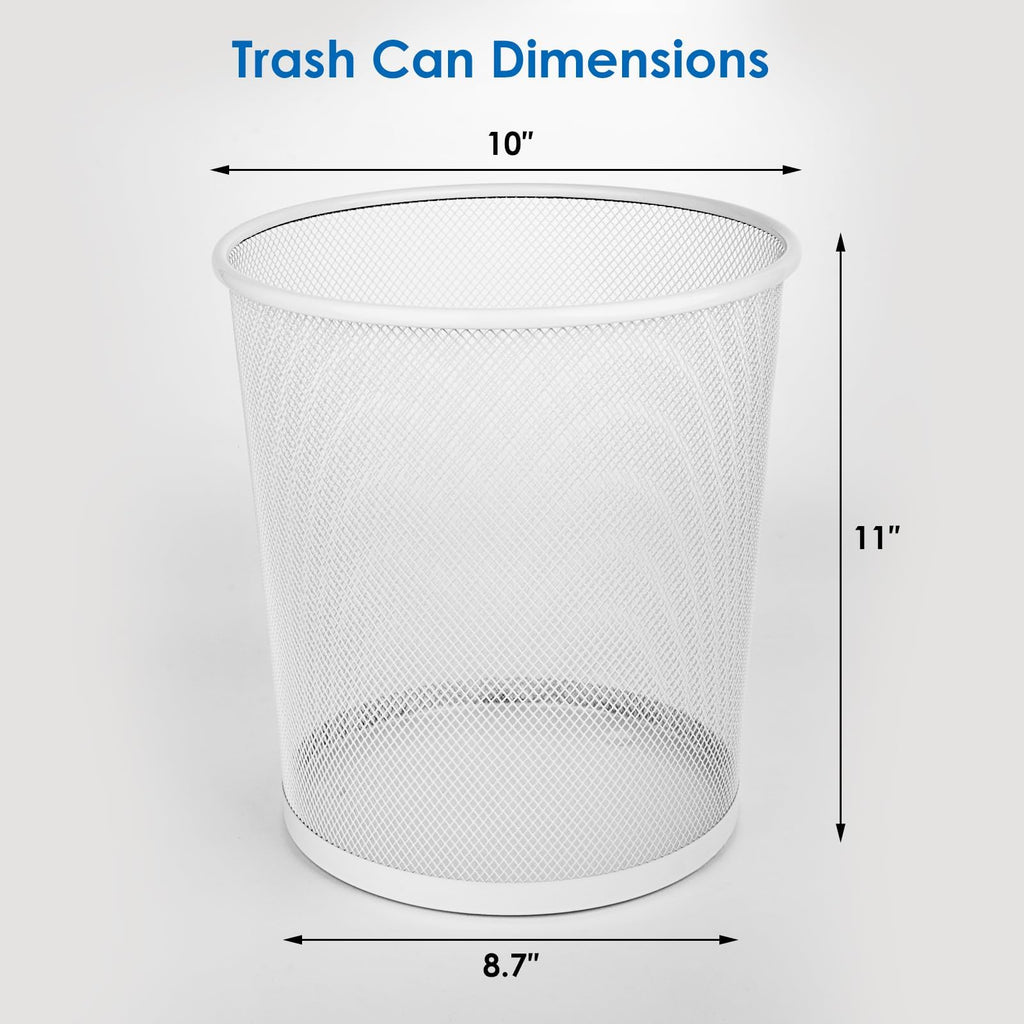Office Mesh Trash Cans (10-Pack 4 Gal),Open Metal Wire Wastebaskets, Mesh Office Garbage Can,Waste Basket Trash Can