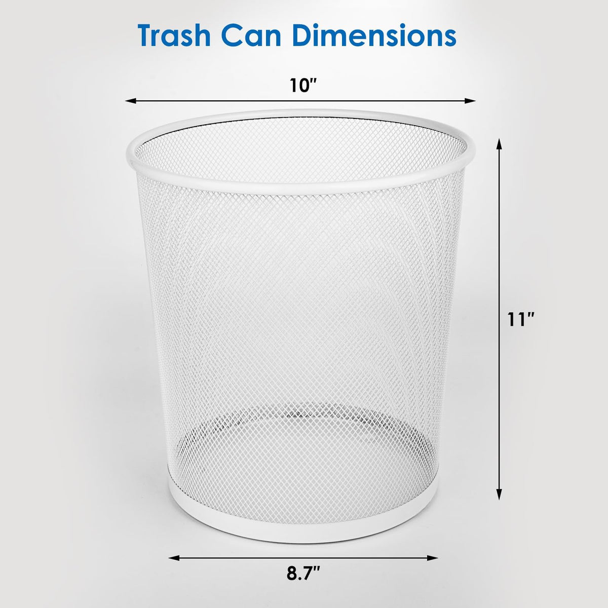 Office Mesh Trash Cans (10-Pack 4 Gal),Open Metal Wire Wastebaskets, Mesh Office Garbage Can,Waste Basket Trash Can
