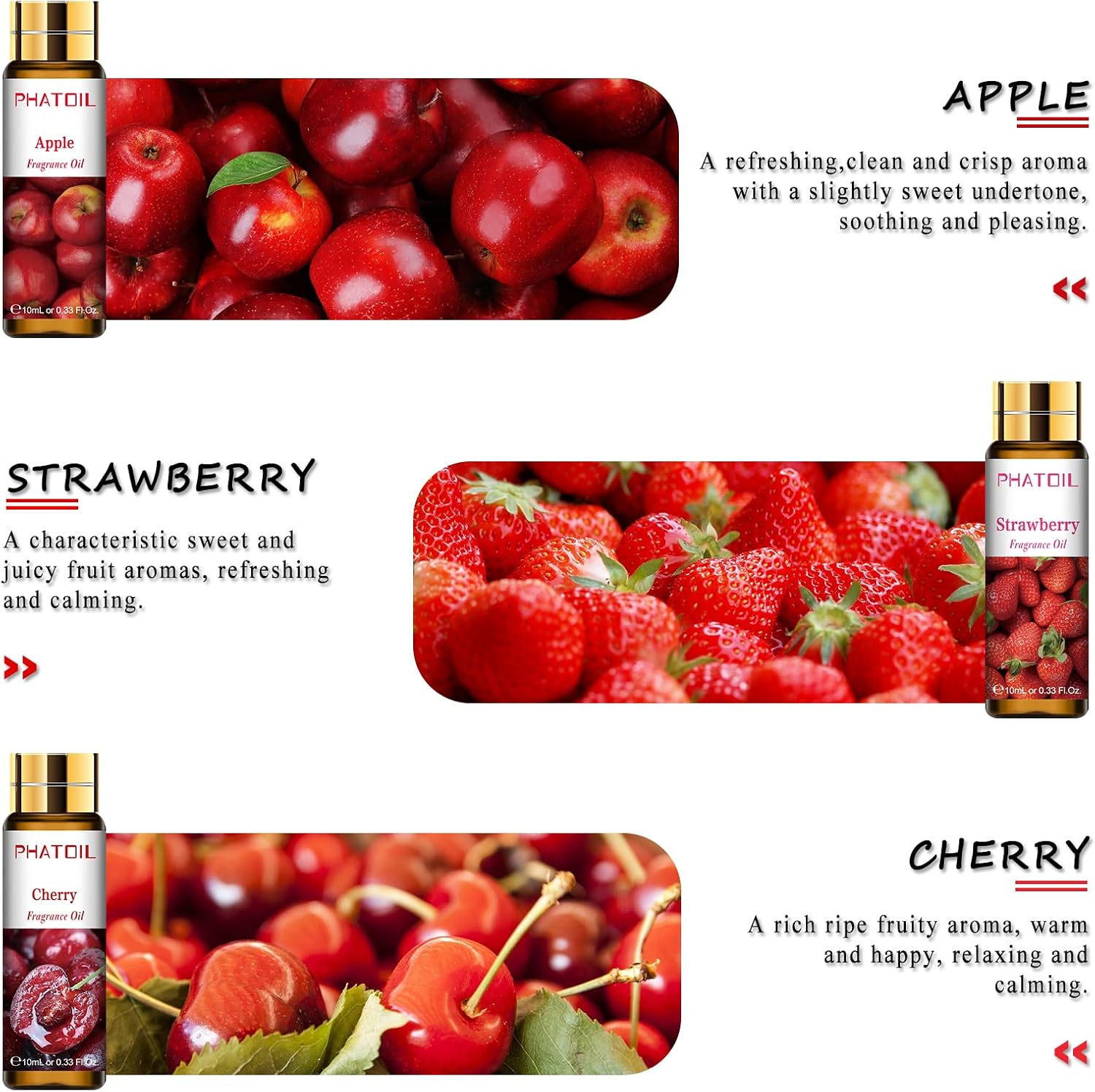 Fruity Fragrance Oil Gift Set for Diffuser, Soap Candle Making | Long-lasting Scent, Fruit Scented, Refresh Space