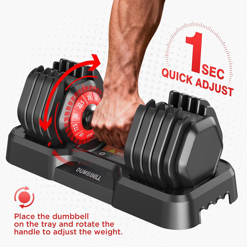 Adjustable Dumbbells Set All in One Free Weights Set for Home Gym | 25/26.5/52.5/55/85lbs Weights Dumbbells Set, 1