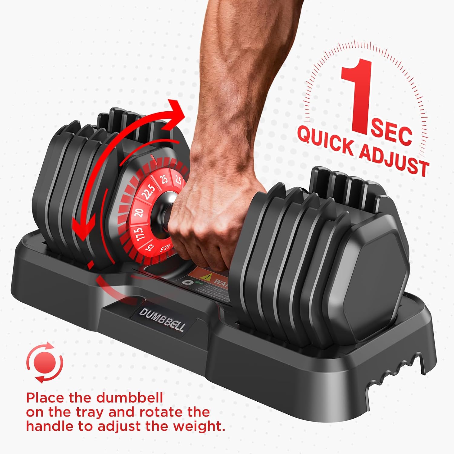 Adjustable Dumbbells Set All in One Free Weights Set for Home Gym | 25/26.5/52.5/55/85lbs Weights Dumbbells Set, 1