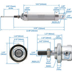 BAOMAIN Mini Pneumatic Air Cylinder 1-1/4" Bore 3" Stroke MAL 32x75