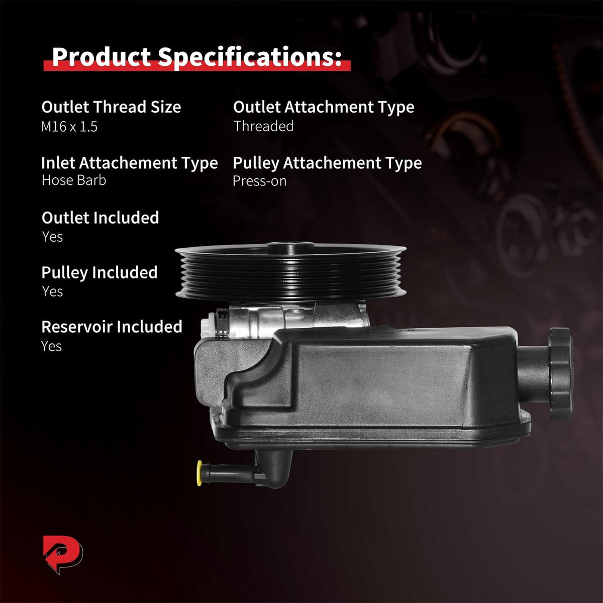 PHOBOOS Power Steering Pump Fit for Dodge Dakota 2005-2007