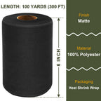 Black Tulle Fabric Roll 6 Inch x 100 Yards