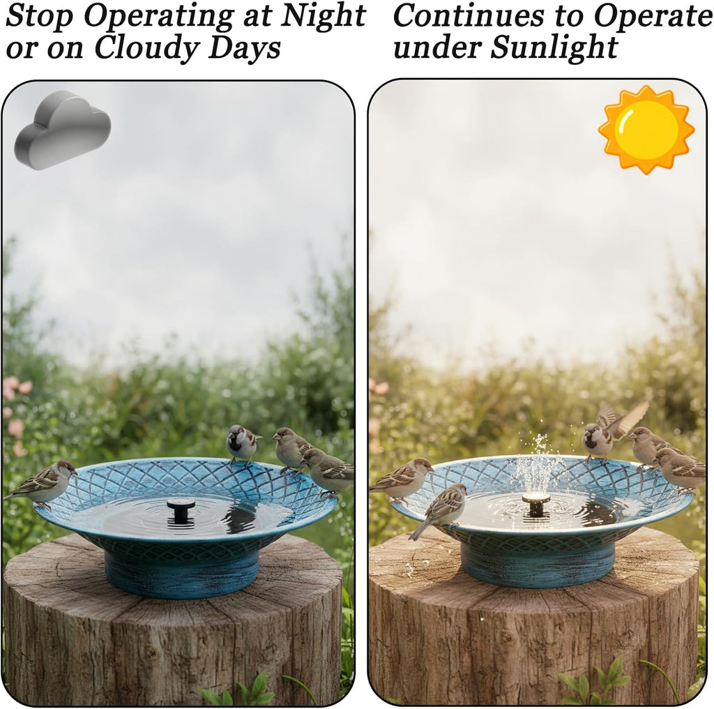 12.6" Bird Baths for Outdoors, Bird Bath Fountains, Bird Bath Feeder