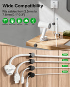 OneLeaf 12 Pack Rotatable Spring Cord Holders, 1s Lock Adhesive Cable Clips