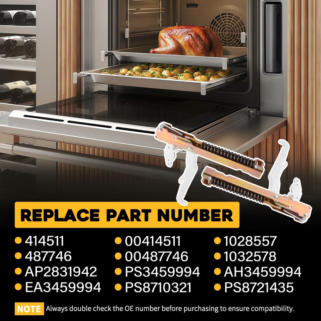 2 Pack 00414511 Range Oven Door Hinge Set Compatible with Thermador & Bosch 30" Ovens Left & Right Side Replaces 414511 487746 1032578 PS8721435
