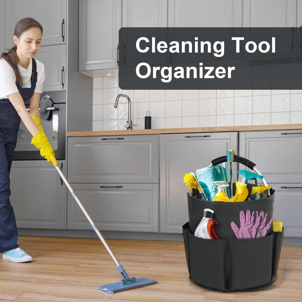 Cleaning Caddy with Handle, Cleaning Products Organiser, 17L Foldable Storage Basket, Cleaning Caddy Organiser