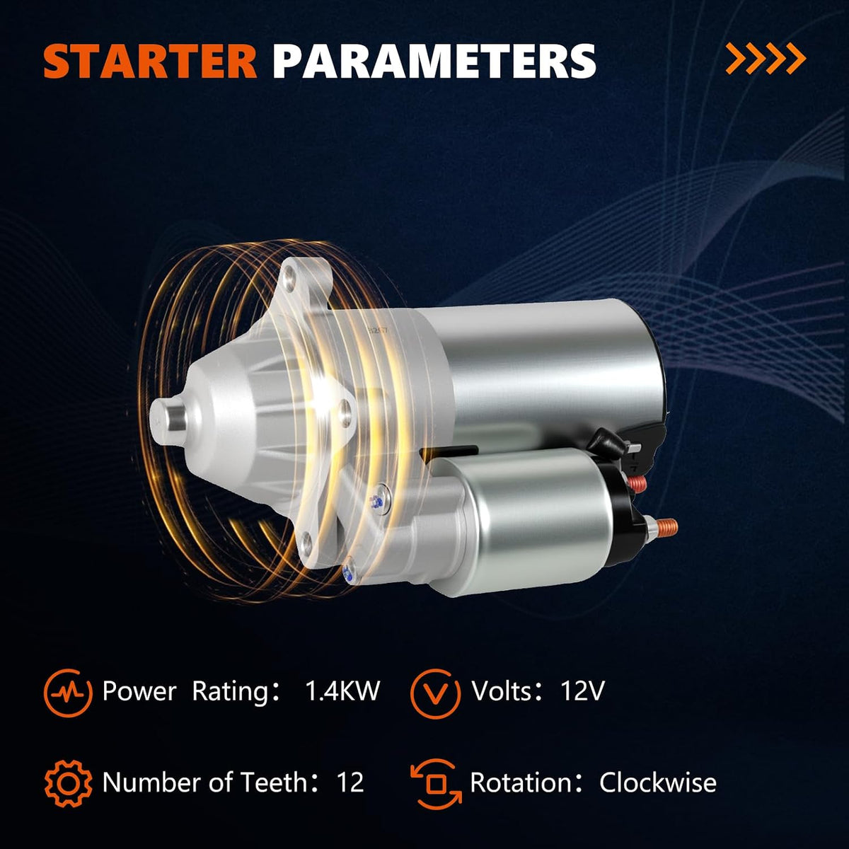 3267 New Starter 1.4KW 12V Fit for E-150/E-250/E-350 Crown Victoria 1.4KW
