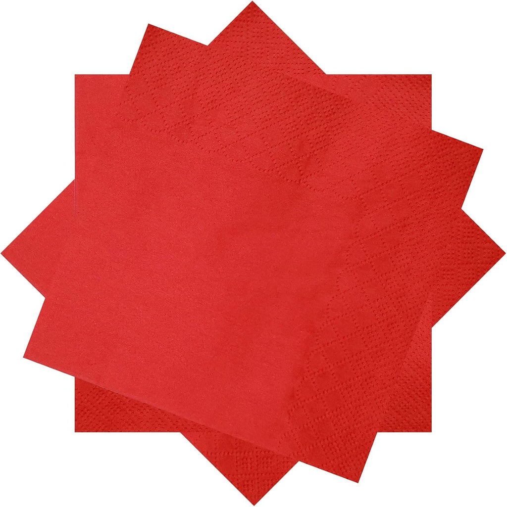 300 Count Red Cocktail Beverage Paper Napkins 2-Ply