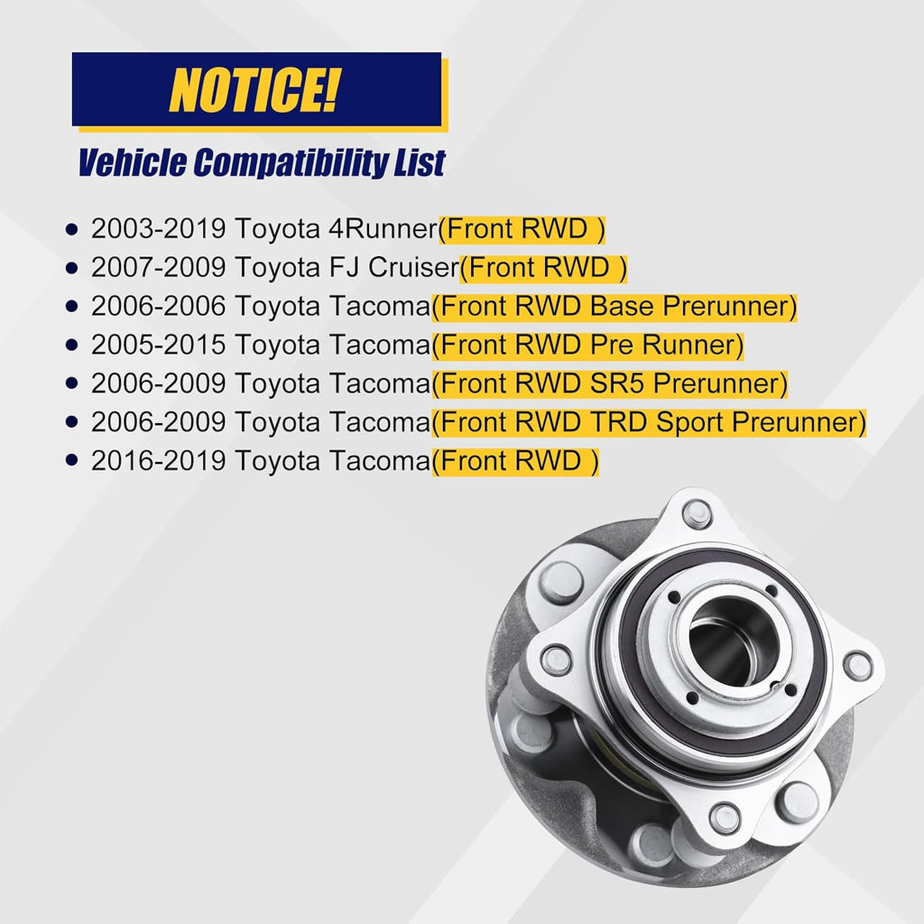 KUSATEC 950-004 Front Wheel Bearing and Hub Assembly