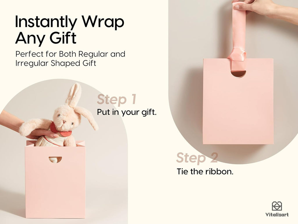 Paper Gift Bags With Ribbon Handles Medium Assorted Bulk Pack
