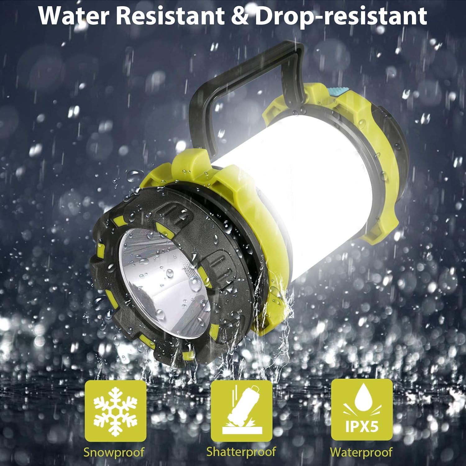 2 Pack Camping Lantern, Outdoor LED Camping Light, Rechargeable Flashlights with 1000LM, 6 Modes, IPX5 Waterproof