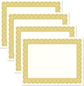 Elite Gold & White Parchment Certificate Papers - Pack of 100, Laser & Inkjet Printer Compatible, For Office
