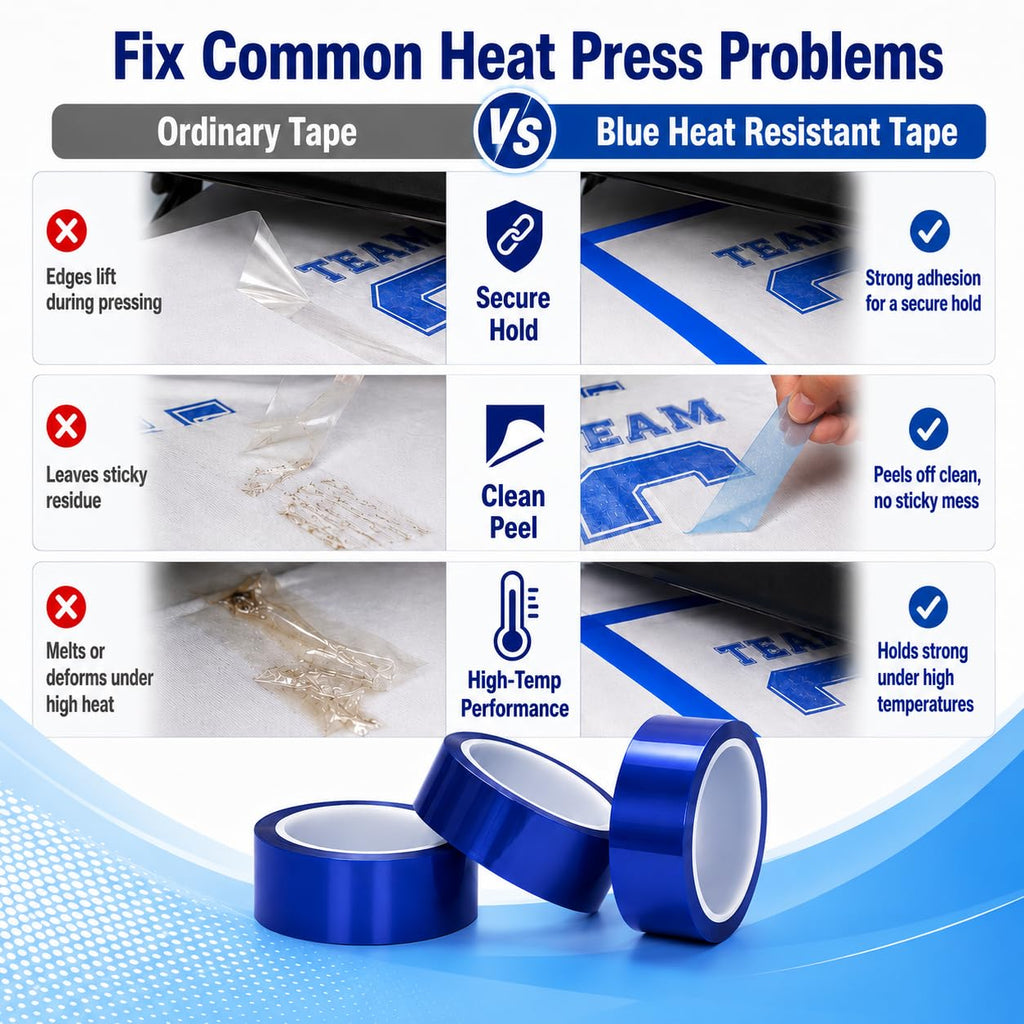 6 Rolls 20mm x33m (108ft) Blue Heat Resistant Sublimation Transfer Tape