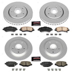 PowerStop Z17 Brake Pad & Fully Coated Rotor Kit Front & Rear CRK6563