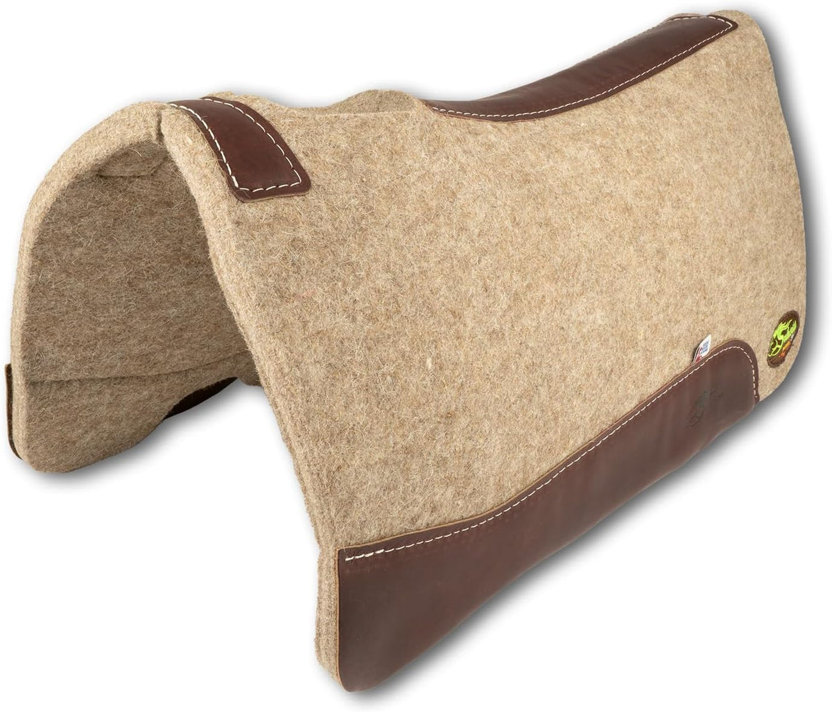 The Montana 100% Extra Fine Wool Made in the USA Saddle Pad by Southwestern 3/4" or 1" Thick and Designer Wear Leather
