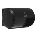 Compact 2-Roll Side-by-Side Coreless High-Capacity Toilet Paper Dispenser by GP PRO (Georgia-Pacific); Black; 56784A;
