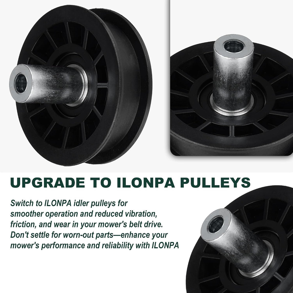 ILONPA 179114 Flat Idler Pulley for Husqvarna/Poulan/AYP/Craftsman 532179114 5321791-14 for Husqvarna CT131, CT141, CT151, LT131, LT135, LT141 for Poulan BB185H42, PK20H42, PXT16542 (1 Pack)