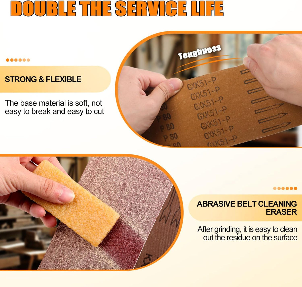 POLIWELL 4x36 Inch Sanding Belts 31Pack Sanding Discs Heavy-Duty