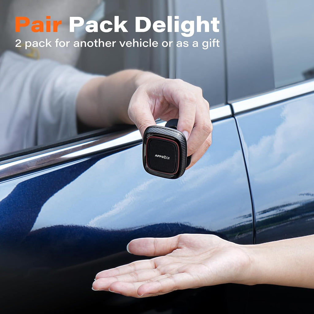 [2 Pack] Magnetic Phone Holder for Car, APPS2Car Dashboard Magnetic Car Phone Holder Mount with Strong VHB Adhesive