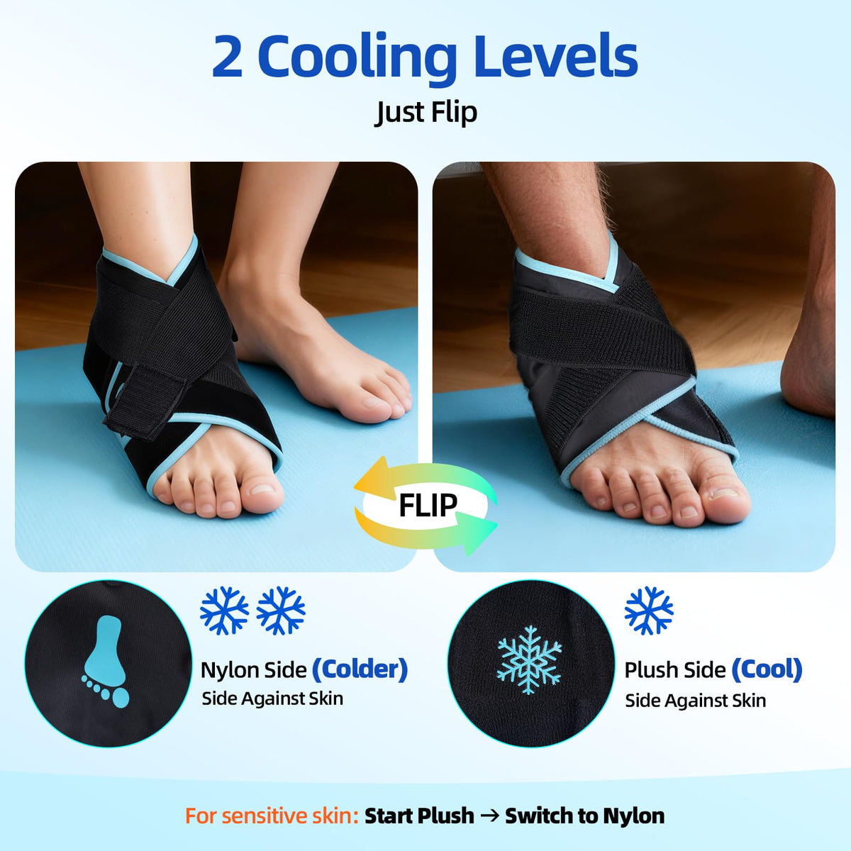 Ankle Foot Ice Pack Wrap for Plantar Fasciitis Relief, Heel Pain