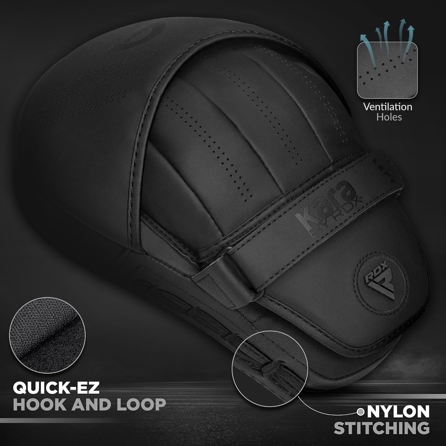 Boxing Pads Curved Focus Mitts, Maya Hide Leather Kara Hook and jab Training Pads, Adjustable Strap Ventilated, MMA