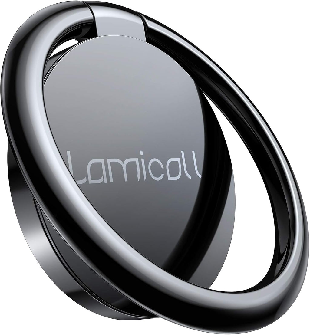 Cell Phone Ring Holder Stand - Polished Metal Finger Grip | 360° Rotation, Finger Ring Kickstand for Magnetic Car
